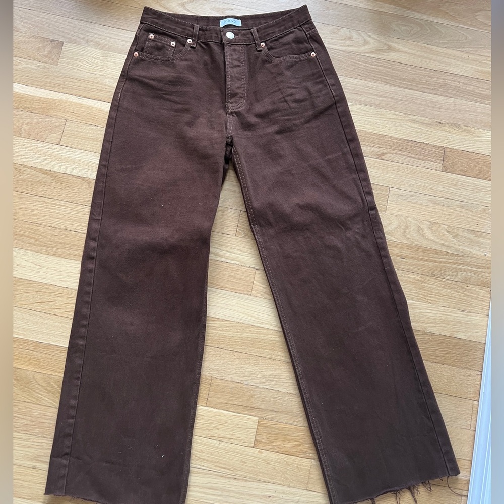 Parke Low Rise Baggy Brown Jeans